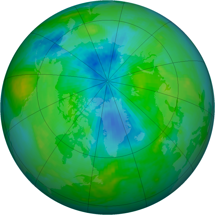 Arctic ozone map for 03 September 1984